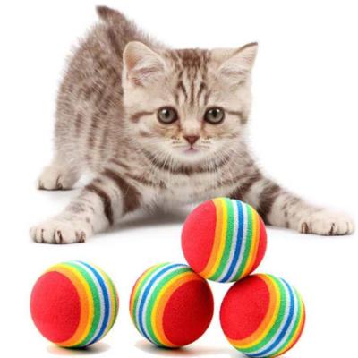 China Lightweight Foams Safely Chewing Toys Cat Toy Eva Foam Rainbow Dog Toy Pet Chews EVA Pet Training Balls for sale