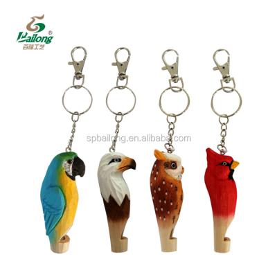 China Wooden Supplier Verified Handmade Custom Bird Shape Gift and Wooden Souvenir Key Chain for sale