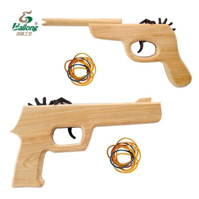 China Outdoor Shooting Kid Wooden Rubber Band Gun Solid Wood Toy Gun for sale