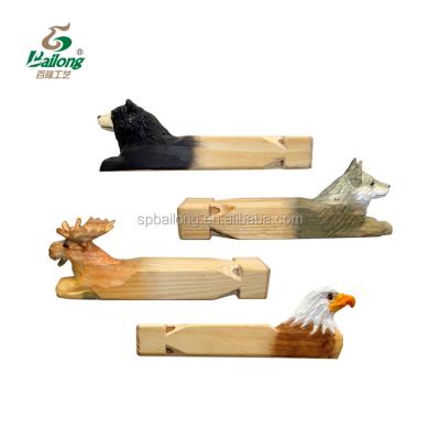 China Everyone Ready To Board Handmade Pine Carving Kids Toys Animal Gift Set Wooden Train Whistle for sale