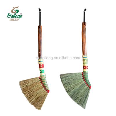 China Factory Professional Art Decorative Handle Farmhouse Decor Handmade Wooden Craft Grass Broom for sale