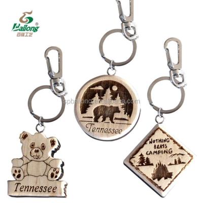 China Keepsake / Gifts Laser Engraved Key Chain Custom Keepsake Custom Logo Wooden Key Chain for sale