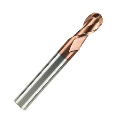 China CNC Process 55 degrees tungsten steel milling cutter ball cutter 2 - edge super hard spherical end milling cutter quenched die steel for sale