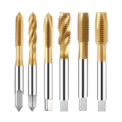 China High Wear Resistance M35 Hss Tap Spiral Flute Groove Screw Tap Tin Coating Nitriding Right Thread Machine Tap for sale