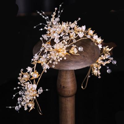 China Fashion Genya Luxury Bridal Crown Crystal Wedding Tiara For Bride Bridal Hair Accessories for sale