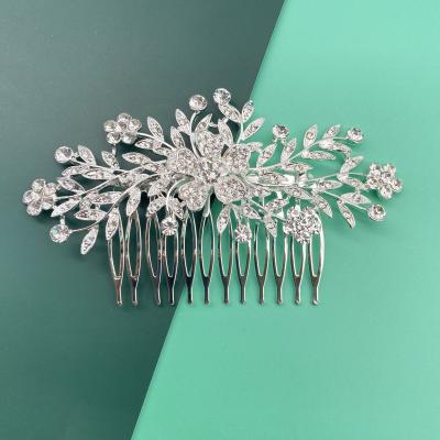 China Wedding Accessorize New Style Genya Jewelry Rhinestone Flower Crystal Hair Combs Wedding Hair Comb Bridal Accessories for sale