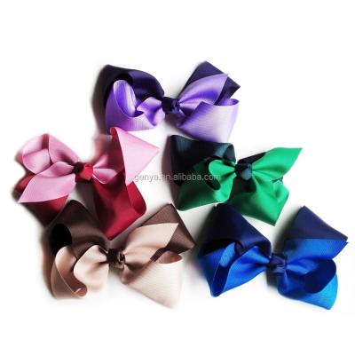 China Girls Hair Decoration Designs The New 5 Inches Two Tone Ribbon Hair Hangers Ribbon Hair Accessories for sale