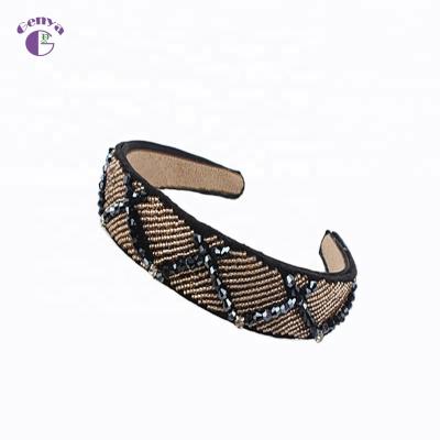 China Fashion GENYA Fancy High Quality Crystal Headbands Girls Hairbands Headwear Wholesale Wide for sale