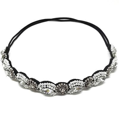 China Black Rope Genya Bohemia Headband With Crystal Pearl Women Fashion Headpiece Headbands Retro for sale