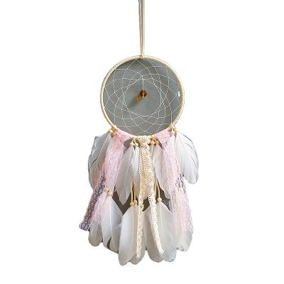 China Wholesale Traditional Dream Handmade Feather India Turquoise Catcher Hanging Decoration Ornament Craft Creative for sale