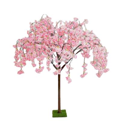 China decorative flowers & Braids Table Centerpieces Mini Sakura Flower Artificial Cherry Blossom Wholesale Indoor Decorative Tree Wedding EN037 for sale