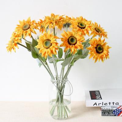 China Shop Real Touch EN069Flower Artificial Sunflower in Sun Flower Decor Real Touch Silk Latex Flower Arrangements Supplies for Wedding for sale