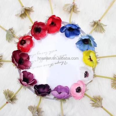 China decorative flowers & Wreaths Wholesale White Real Touch Artificial PU Anemone For Wedding Bouquets for sale