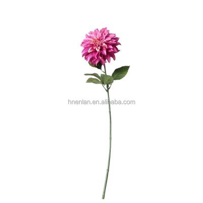 China decorative flowers & Braids EH045 Large Artificial Silk Dahlia Flower Blush Artificial Chrysanthemum Flowers Pompom For Wedding Decoration for sale