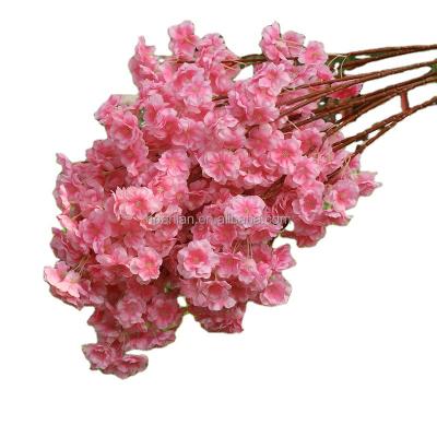 China decorative flowers & Braids The Wedding Decor 3 Branches Super Density Cherry Blossom Branch And Cherry Artificial Flower In 039 for sale