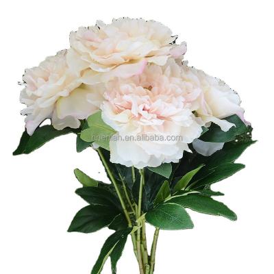 China decorative flowers & EN042 5 Heads Garlands Artificial Large Peony Silk Flower Bouquet Blush Home Decoration Wedding Table Centerpiece Pink Party for sale