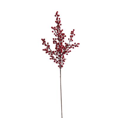 China decorative flowers & Braids EN111 High Quality Plastic Berry Christmas Decoration With Lifelike Artificial Red Berry Flowers for sale