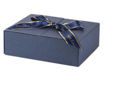 China Dark Blue Exquisite Simple Biodegradable Creative Morning Gift Box Paper Gift Bags With LOGO for sale