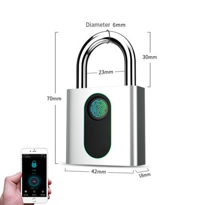 China USB travel smart biometric smart eletronic rechargeable lock smart keyless touch metal fingerprint outdoor waterproof padlock for sale