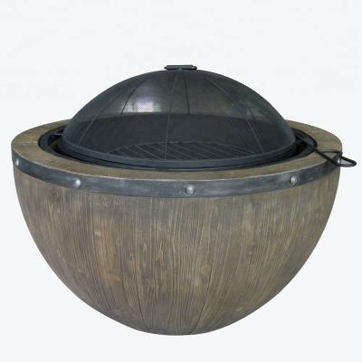 China For Outdoor Use Only Four Seasons Outdoor Round Wood Look Fireplace / Fire Pit for sale