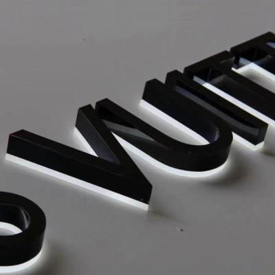 China Advertising Novelty Advertising Word Custom Front Illuminated Metal Stainless Steel Luminous Word Signboard Custom Made for sale