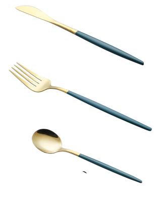 China Anti-fall kitchenware 3 pieces set stainless steel exquisite single knife, fork spoon tableware series for sale