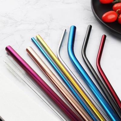 China Factory Price Metal Reusable 304 Stainless Steel Straw 12mm Drinking Straws Bubble Tea Straw Boba for sale