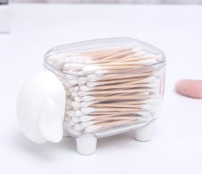 China Cheap Viable Plastic Sheep Shape Office Paper Clip Cotton Swab Stick Bud Box Organizer Trash Can for sale