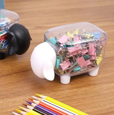 China Viable New Design Cute Sheep Toothpick Desktop Paper Clip Cotton Pads Sticks Buds Box Organizer Container for sale