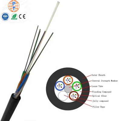 China Outdoor Duct GYFTY 12 24 48 Outdoor Aerial 96 Core Fiber Optic Cable With FRP Strength Member for sale