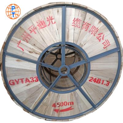 China PE Jacket Steel Wire Armor Outdoor Waterproof Fiber Cable Waterproof Submersible Fiber Optic Cable Rodent Proof Price Per Meter GYTA33 for sale