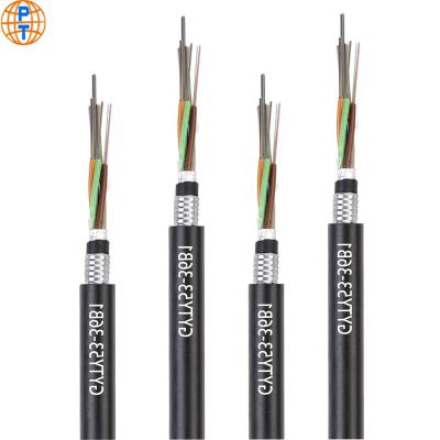 China GYTY53 fiber optic cable/gyfty53 direct burial/aerial/pipeline 12/24/48/96/144 core fiber optic cable armored communication fiber optic cable for sale