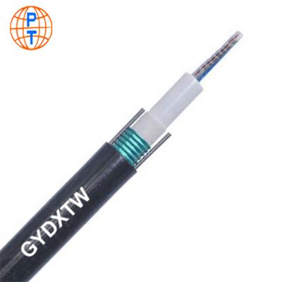 China Outdoor 12/24/48/96/144 Cores Ribbon Tube GYDXTW Fiber Optic Cable Single Mode G652D Fiber Center Ribbon Bundle Aerial Cable for sale