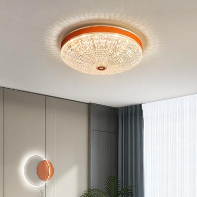 China Surface mounted hot sale Three-color aluminum led ceiling light with leather cover for bedroom living room decoration for sale