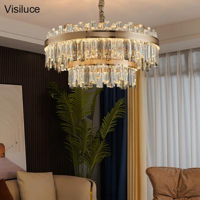 China Contemporary Contemporary Customize Interior Crystal Pendant Luxury Light Fixtures Home Living Room Gold Light Luxury Leaded Crystal Chandeliers for sale