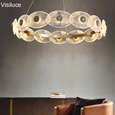 China Modern Contemporary Customize Modern Lighting Fixtures Decor Bedroom Living Room Round Lead Glass Chandelier Light for sale