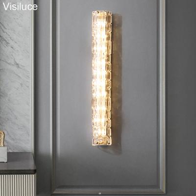 China Hot Sale 2021 Modern Style Copper Italian Style Glass Wall Light Modern Luxury Led Wall Lamps For Bedside Living Room Home Hotel for sale