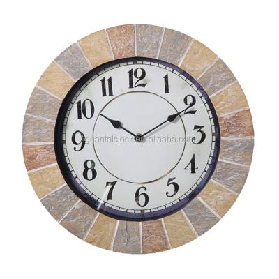 China Europe Slate Polyresin City Shabby Chic Modern Old Fashion Outdoor Indoor Wall Clock for sale