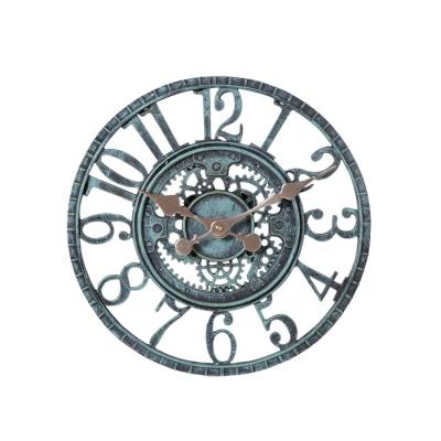 China Different Retro Antique Style 3D Models Clocks Like Garden Decoration Outdoor Polyresin Wall Clock for sale