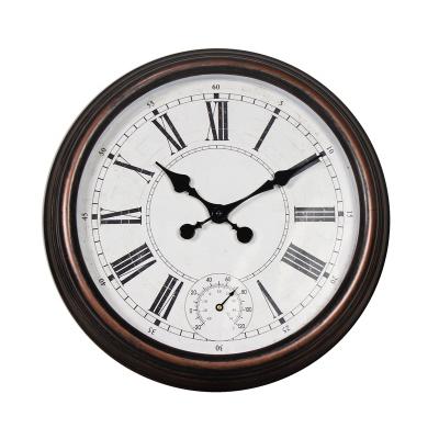 China European Style Metal Effect Antique Style Garden Luxury Fancy Outdoor Wall Clock for sale