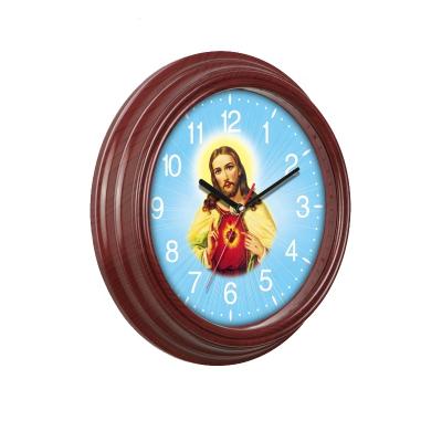 China BRIEF Plastic Religious Prayer Church Wall Clock For Home Decoration for sale