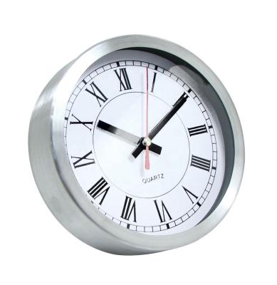 China Europe 6 inch small size metal wall clock aluminum table clock for sale