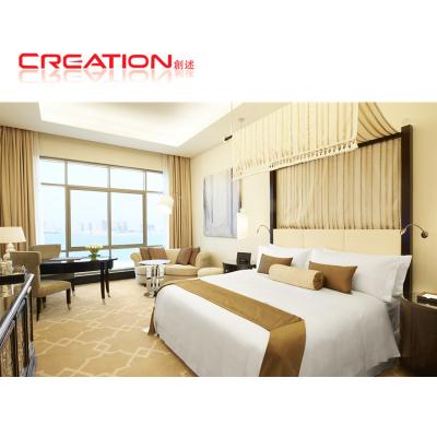 China Contemporary Brand New 2022 Hotel Boutique Hotel Bedroom Furniture Queen Size Upholstery Wooden MDF Bed Set For Hotel for sale