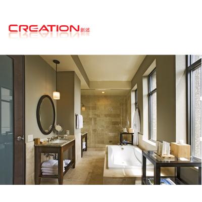 China New Design Modern Hotel Bathroom Furniture Wooden Customized Vanity for sale