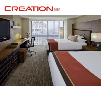 China Modern Design Hotel Furniture Star Hotel Bedroom Furniture Wood Veneer Bed Headboard Set For Hotel à venda