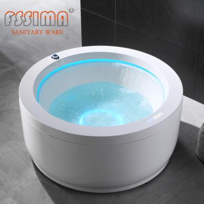 China Free Round Shaped Free Material Durable Spar Waterfall Massage Whirlpool Spa Bathtub Portable Silica Bathtub for sale