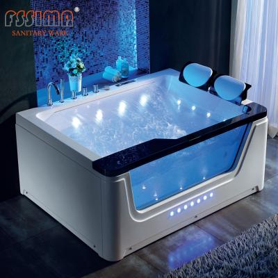 China Hot Sale Freestanding Massage Bathtub Spa Function With LED Light Waterfall for sale