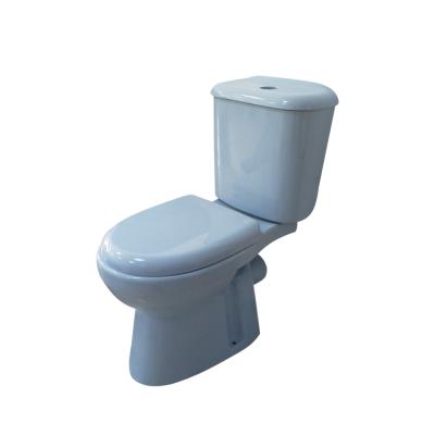 China Double-Flow Africa Style Color Toilet Set Two Piece Lavatory with Pedestal Wash Basin for sale