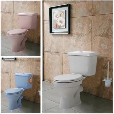 China Double-Flow Africa Wc P-trap Toilet Basin Lavatory Ceramic Two Piece Toilet Sets for sale