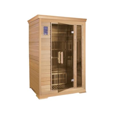 China Factory Directly Sale Sauna Rooms Suppliers Far Infrared Far Infrared 2 Person Sauna Cabin Steam Sauna Solid Wood Computer Control Panel for sale